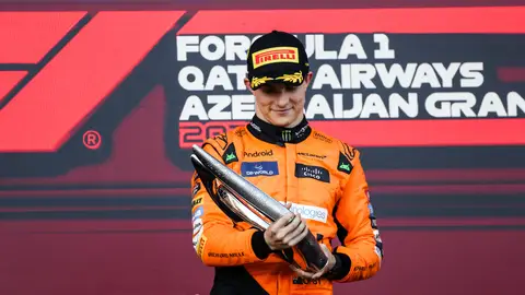 Piloto de Fórmula 1, Oscar Piastri Sainz pierde el podio en un accidente en la victoria de Piastri en Bakú