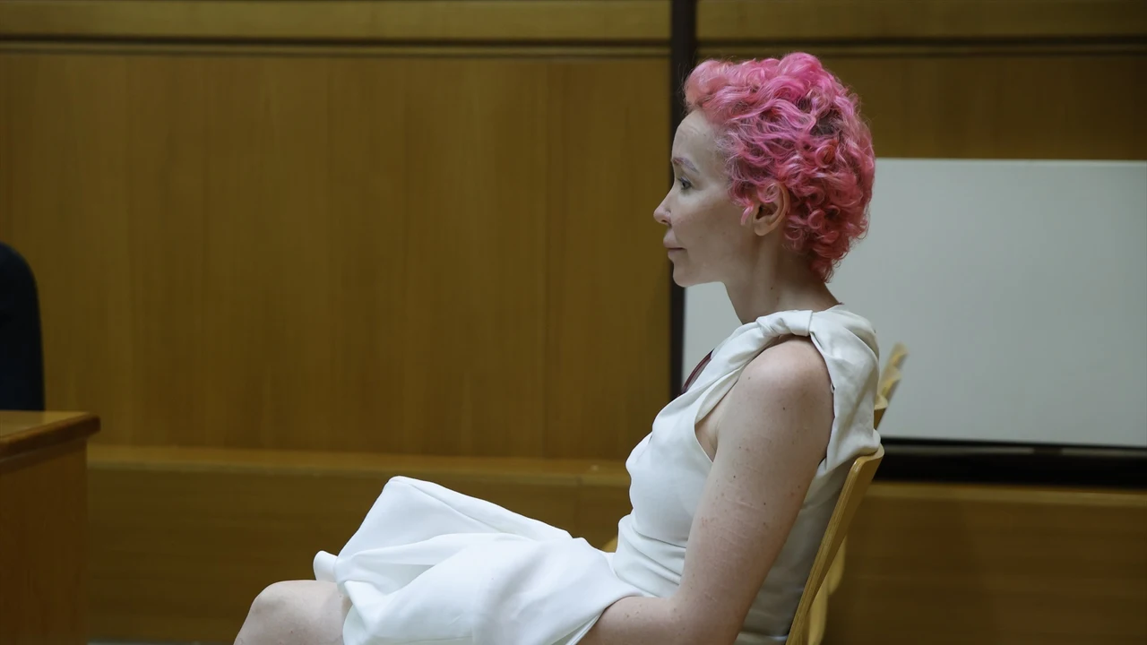 La exmujer del productor televisivo Josep Maria Mainat, Angela Dobrowolski, durante un juicio
