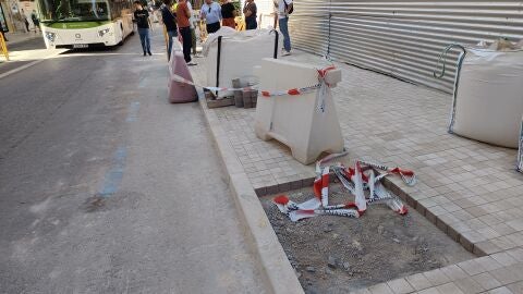 Obras en la calle Doctor Caro de Elche. 