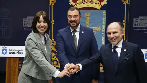 Diana Morant, Adrián Barbón e Ignacio Villaverde. Diana Morant, Adrián Barbón e Ignacio Villaverde