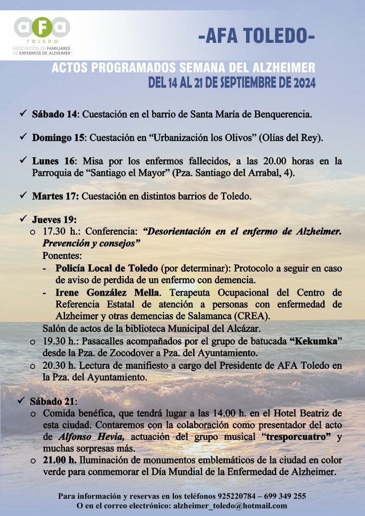 AFA Toledo celebra su Semana del Alzheimer AFA Toledo celebra su Semana del Alzheimer