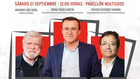 Miajadas acogerá este sábado un acto del PSOE que contará con Ibarra, Vara y Gallardo Miajadas acogerá este sábado un acto del PSOE que contará con Ibarra, Vara y Gallardo