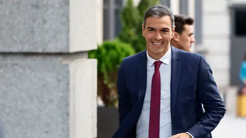 El jefe de Ejecutivo, Pedro Sánchez, a su llegada a la sesión de control al Gobierno celebrada este miércoles en el Congreso. El jefe de Ejecutivo, Pedro Sánchez, a su llegada a la sesión de control al Gobierno celebrada este miércoles en el Congreso. EFE/Sergio Pérez