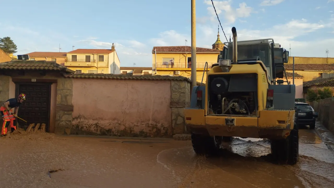Imagen de las inundaciones registradas hace unas semanas en la comarca del Jiloca