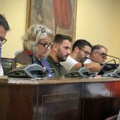 El portavoz de Vox Villajoyosa en el pleno, en el centro de la imagen