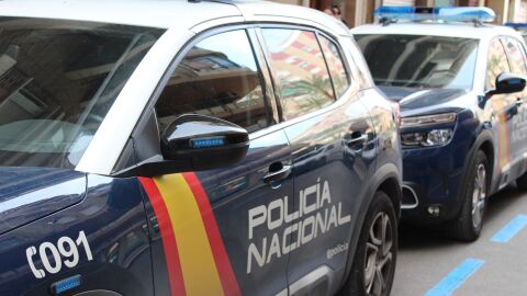 Coche patrulla de la Polic&iacute;a Nacional aparcado en exteriores. 