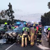 Accidente esta mañana en la avenida de la Palmera