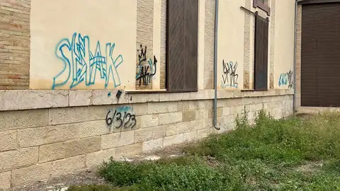 Algunas de las pintadas realizadas en la fachada trasera del Museo de Villena. Algunas de las pintadas realizadas en la fachada trasera del Museo de Villena.