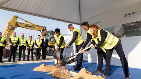 Acto de colocación de la primera piedra de la ampliación de Cablescom Acto de colocación de la primera piedra de la ampliación de Cablescom