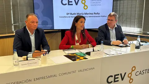 Reunión de la CEV con la consellera de Hacienda, Ruth Merino, en Castellón Reunión de la CEV con la consellera de Hacienda, Ruth Merino, en Castellón