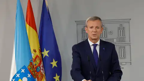 El presidente de la Xunta de Galicia Alfonso Rueda, durante la rueda de prensa ofrecida tras la reunión con el jefe del Ejecutivo, Pedro Sánchez El presidente de la Xunta de Galicia Alfonso Rueda, durante la rueda de prensa ofrecida tras la reunión con el jefe del Ejecutivo, Pedro Sánchez