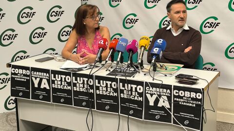 Ana Isabel Fern&aacute;ndez y Guillermo Rubio durante la rueda de prensa en Ciudad Real