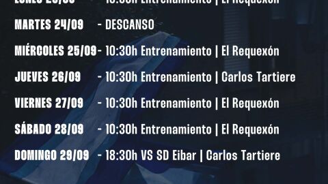 Plan semanal de trabajo del Oviedo