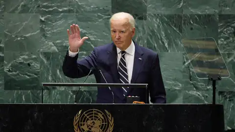 El presidente de Estados Unidos, Joe Biden, finaliza su discurso en la Asamblea General de las Naciones Unidas. El presidente de Estados Unidos, Joe Biden, finaliza su discurso en la Asamblea General de las Naciones Unidas.