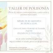 Congregamini ofrece un taller de Canto Polifónico este sábado 