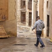 Una zona del casco antiguo tras el paso de los operarios de FCC