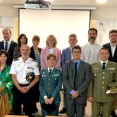 Foto de familia durante el acto de celebración de la patrona de Instituciones Penitenciarias, este martes