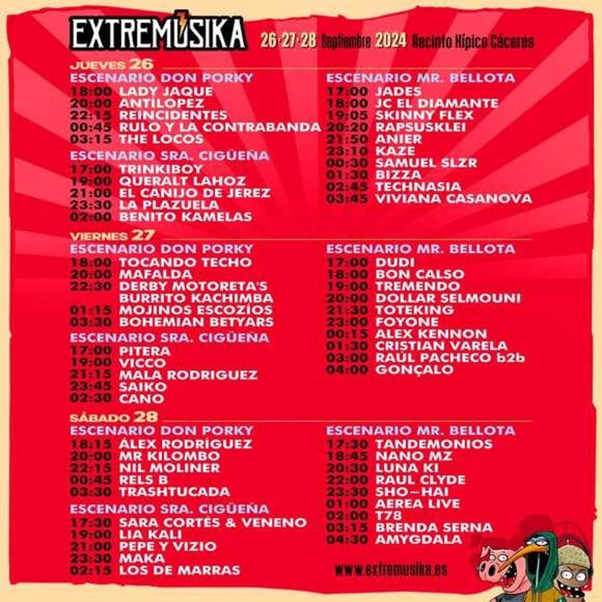 El Extremúsika 2024 ya cuenta con horarios y presenta una aplicación para mejorar la seguridad del evento cacereño El Extremúsika 2024 ya cuenta con horarios y presenta una aplicación para mejorar la seguridad del evento cacereño