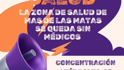 Cartel de la movilización convocada en Mas de las Matas PROTESTAS SANIDAD