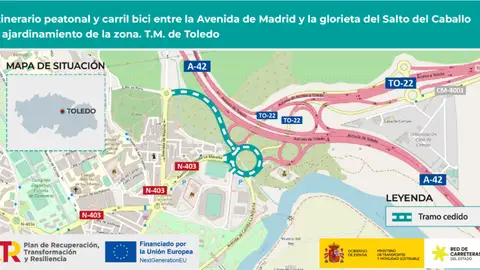 Transportes cede al Ayuntamiento de Toledo la glorieta del Salto de Caballo y su ramal de conexión con la Avenida de Madrid Transportes cede al Ayuntamiento de Toledo la glorieta del Salto de Caballo y su ramal de conexión con la Avenida de Madrid