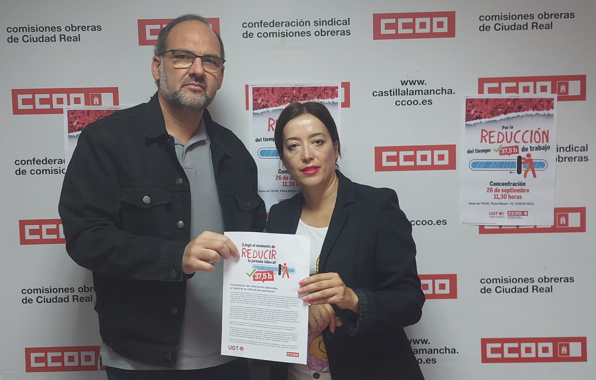 Llamamiento de los sindicatos para participar en la concentración de Ciudad Real en la que pedirán la jornada de 37,5 horas Llamamiento de los sindicatos para participar en la concentración de Ciudad Real en la que pedirán la jornada de 37,5 horas