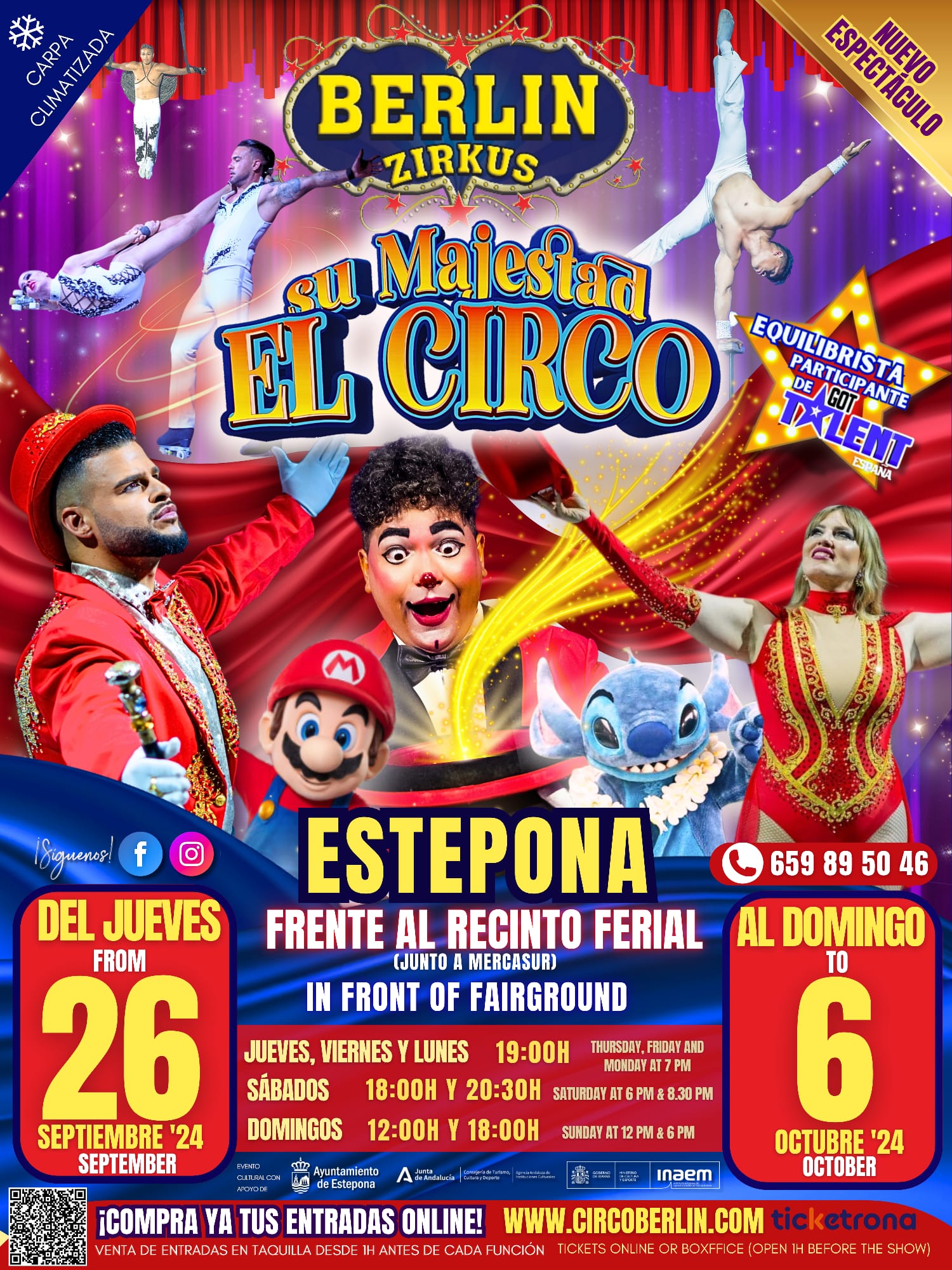 Vuelve el Circo Berlín a Estepona del 26 de septiembre al 6 de octubre Vuelve el Circo Berlín a Estepona del 26 de septiembre al 6 de octubre