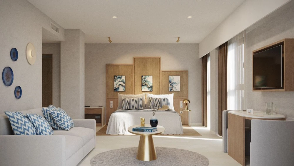 El nuevo hotel se inspira en el lujo relajado de interiores, buscando la belleza atemporal con el uso de materiales como la madera y los tonos naturales El nuevo hotel se inspira en el lujo relajado de interiores, buscando la belleza atemporal con el uso de materiales como la madera y los tonos naturales