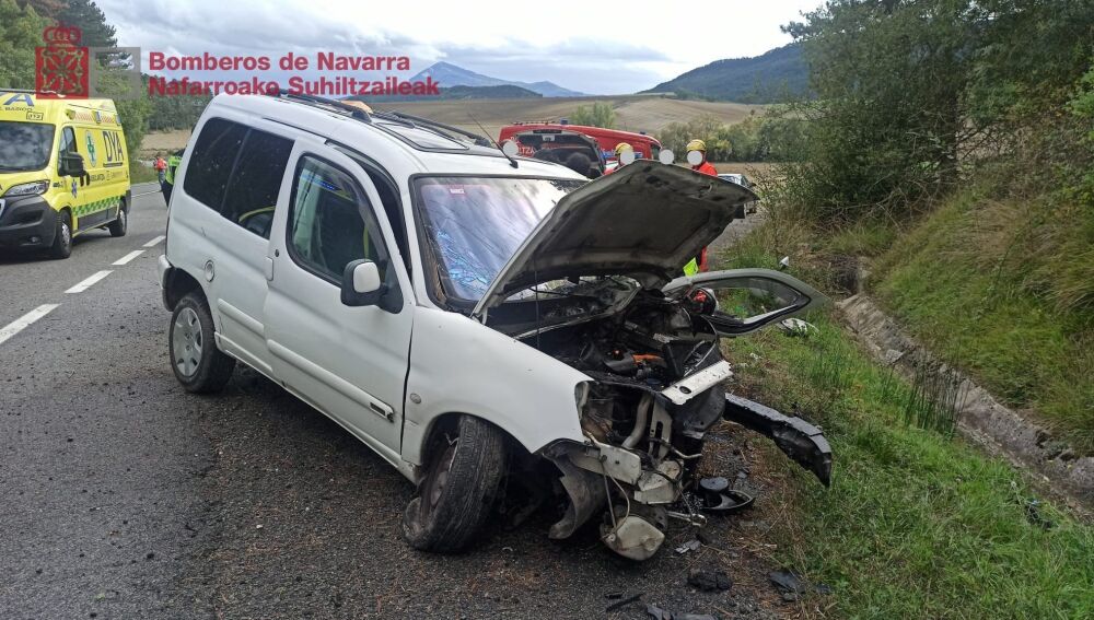 Estado en el que ha quedado la furgoneta que conducía el fallecido