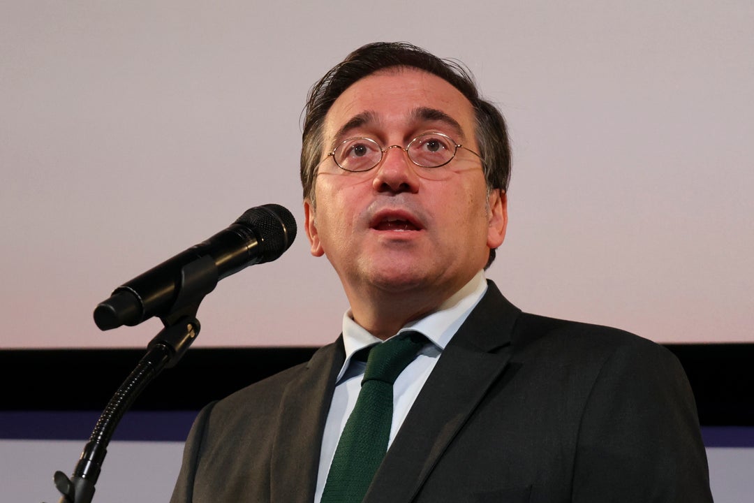 El ministro español de Asuntos Exteriores, José Manuel Albares, habla en Nueva York (EE.UU.). El ministro español de Asuntos Exteriores, José Manuel Albares, habla en Nueva York (EE.UU.).