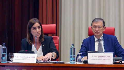 La consellera de Recerca i Universitats, N&uacute;ria Montserrat, en la seva primera compareixen&ccedil;a al Parlament