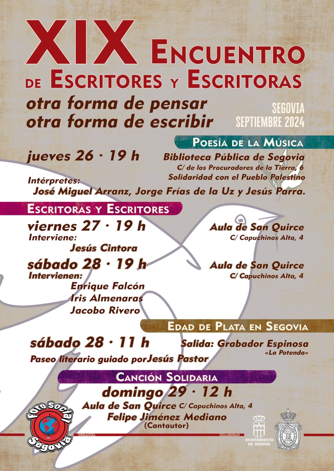 El XIX Encuentro de Escritores trae esta tarde a Segovia al periodista Jesús Cintora El XIX Encuentro de Escritores trae esta tarde a Segovia al periodista Jesús Cintora