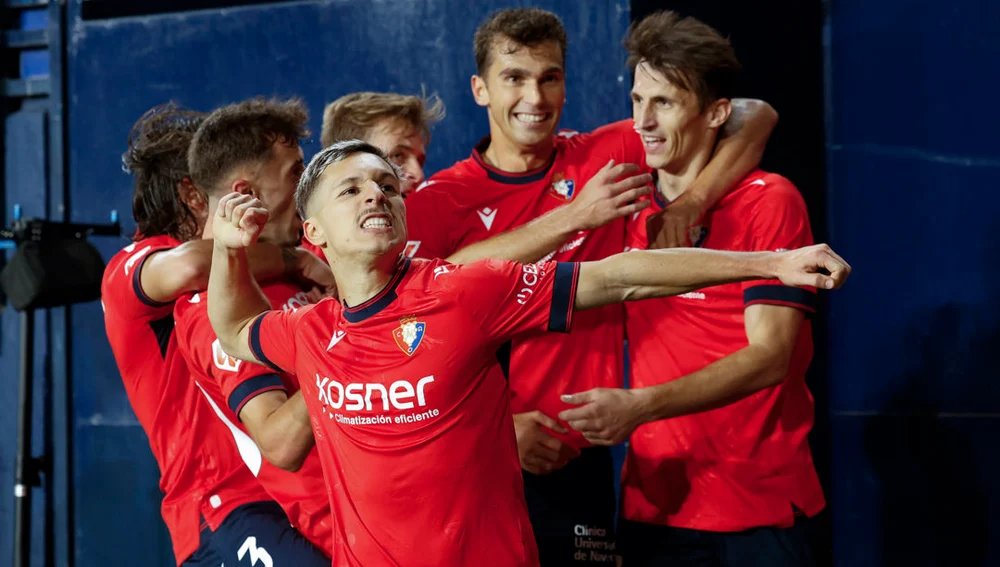 Celebración de los jugadores de Osasuna Celebración de los jugadores de Osasuna