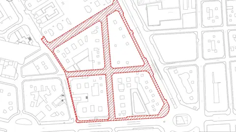 La calle Pintor Otilio y su zona de actuación La calle Pintor Otilio y su zona de actuación