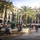Imatge de la plaça reial de Barcelona