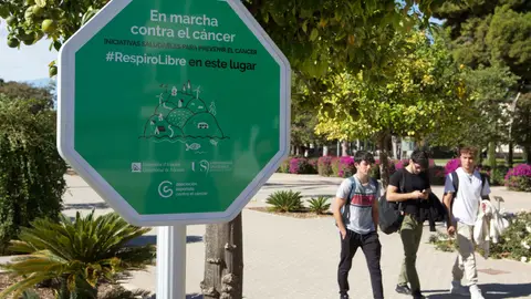Uno de los sectores del campus donde ya no se puede fumar Uno de los sectores del campus donde ya no se puede fumar