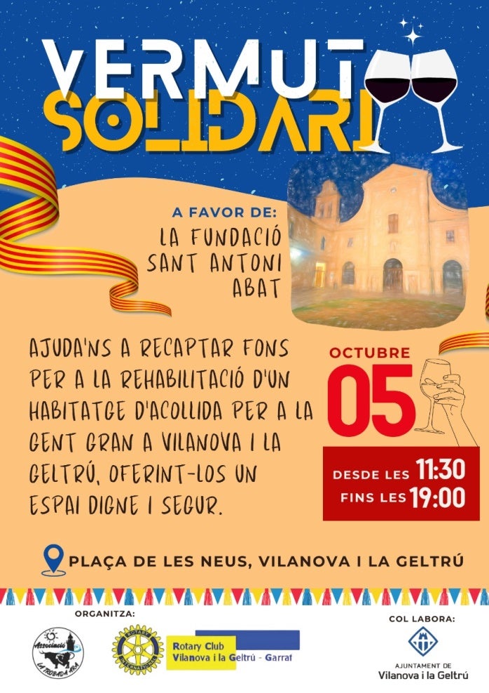 L'Associació La Trobada Ara i Rotary Club VNG organitzen un vermut solidari per reformar un pis que acull persones grans L'Associació La Trobada Ara i Rotary Club VNG organitzen un vermut solidari per reformar un pis que acull persones grans