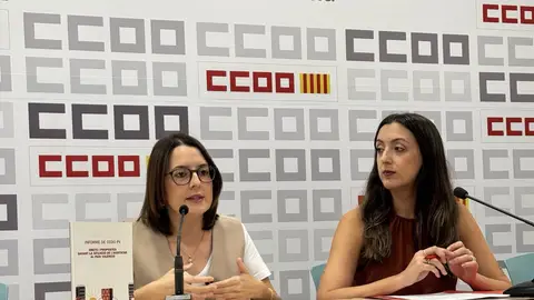 La secretaria de Políticas Públicas y Protección Social de CCOO PV, Ana Belén Montero, y la secretaria de Juventud y Nuevas Realidades del Trabajo de CCOO PV, Rocío Pascual. La secretaria de Políticas Públicas y Protección Social de CCOO PV, Ana Belén Montero, y la secretaria de Juventud y Nuevas Realidades del Trabajo de CCOO PV, Rocío Pascual.