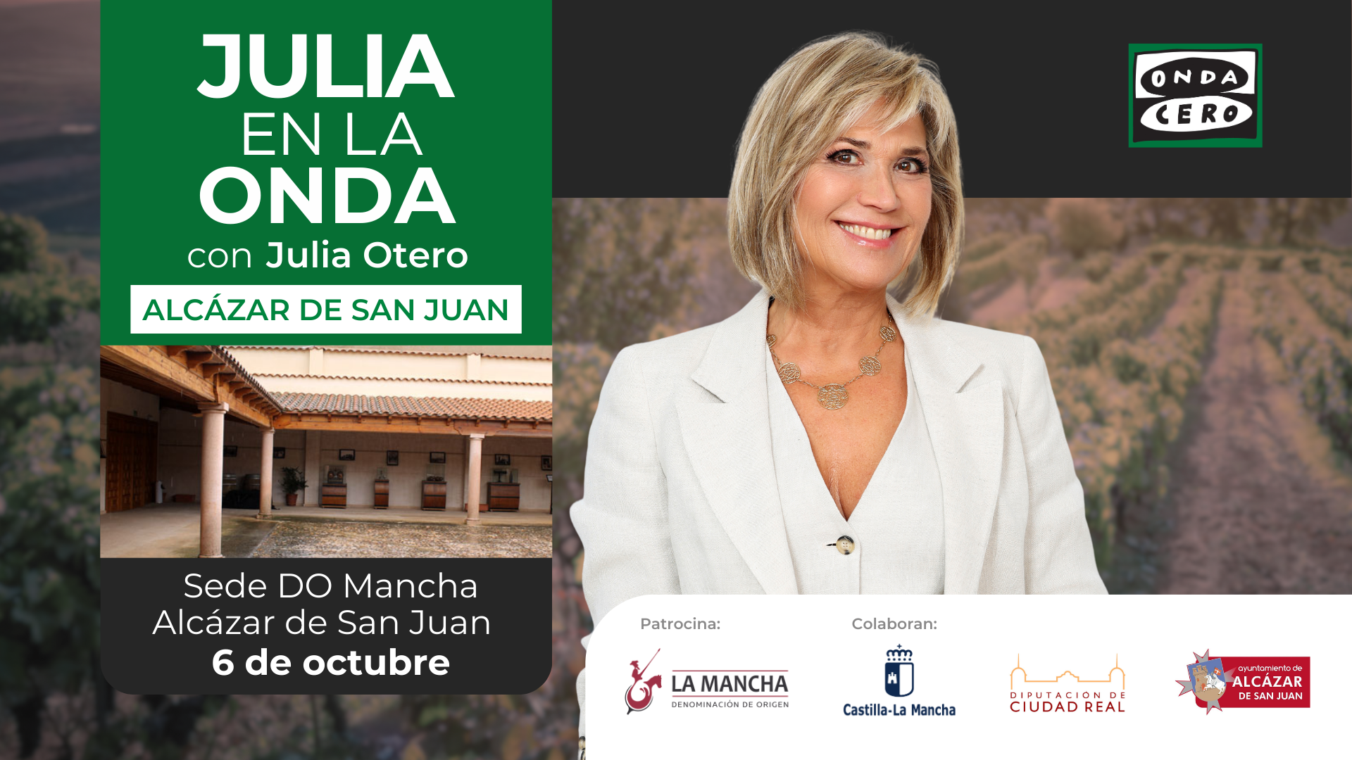 Especial 'Julia en la onda' con Julia Otero desde el Consejo Regulador de la Denominación de Origen La Mancha: enoturismo y economía circular Especial 'Julia en la onda' con Julia Otero desde el Consejo Regulador de la Denominación de Origen La Mancha: enoturismo y economía circular