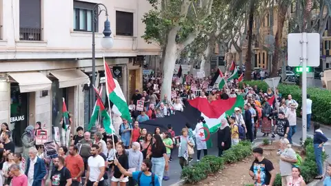 Un millar de personas se manifiestan en Palma en solidaridad con Palestina Un millar de personas se manifiestan en Palma en solidaridad con Palestina