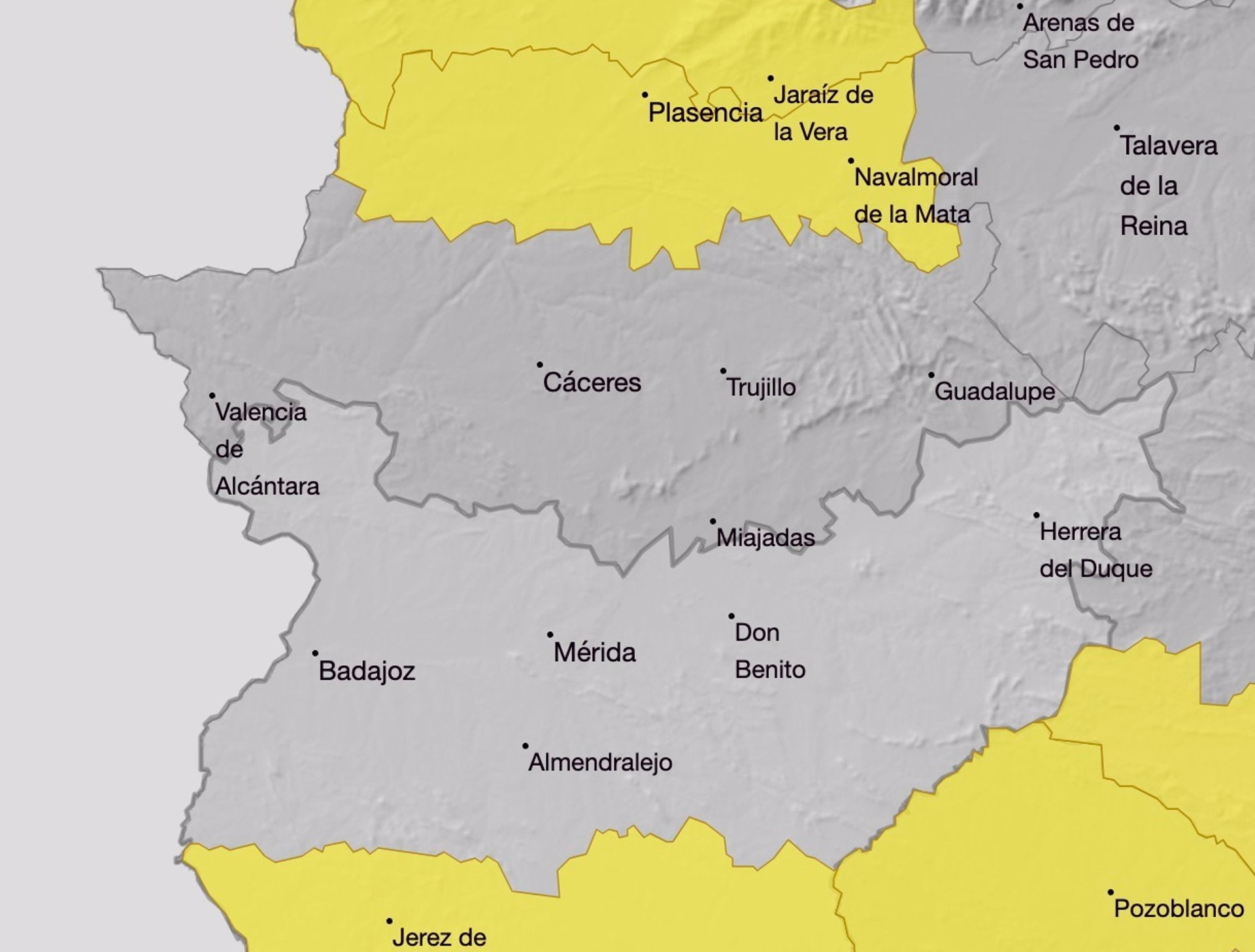 Este lunes se activarán alertas amarillas por lluvias en en norte de la provincia de Cáceres y en el sur de la de Badajoz Este lunes se activarán alertas amarillas por lluvias en en norte de la provincia de Cáceres y en el sur de la de Badajoz
