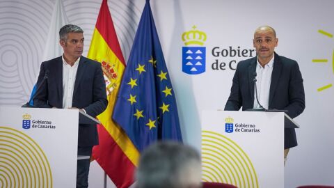 Narvay Quintero, Consejero de Agricultura y Alfonso Cabello, Portavoz del Gobierno de Canarias