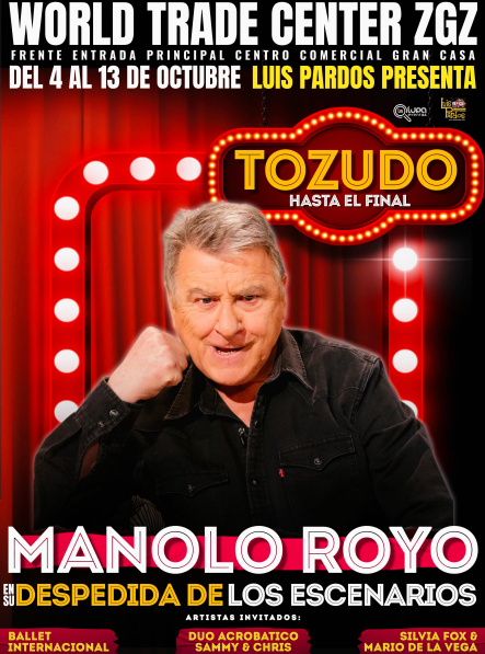 Manolo Royo se despide de los escenarios en las Fiestas del Pilar de Zaragoza Manolo Royo se despide de los escenarios en las Fiestas del Pilar de Zaragoza