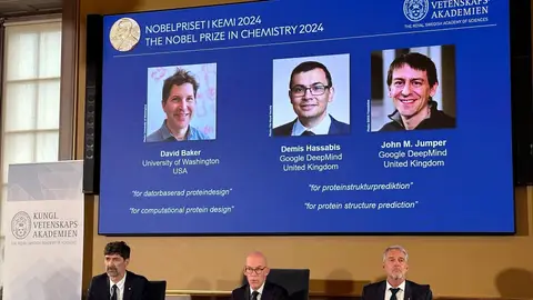 Baker, Hassabis y Jumper, Premio Nobel de Química Baker, Hassabis y Jumper, Premio Nobel de Química