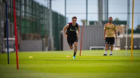 Gavi, en un entrenamiento