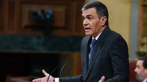 El presidente del Gobierno, Pedro Sánchez, durante el pleno del Congreso, este miércoles. EFE/ J.J. Guillen El presidente del Gobierno, Pedro Sánchez, durante el pleno del Congreso, este miércoles. EFE/ J.J. Guillen