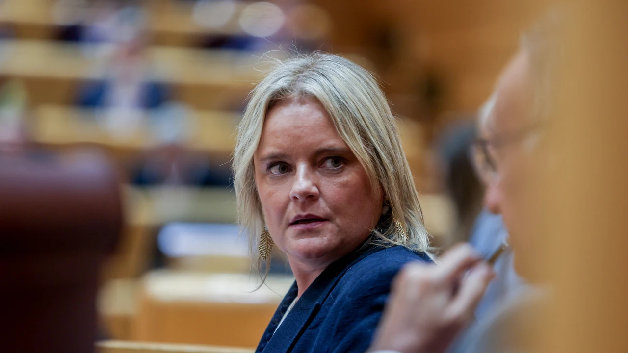 Marimar Blanco durante una sesión de control en el Senado