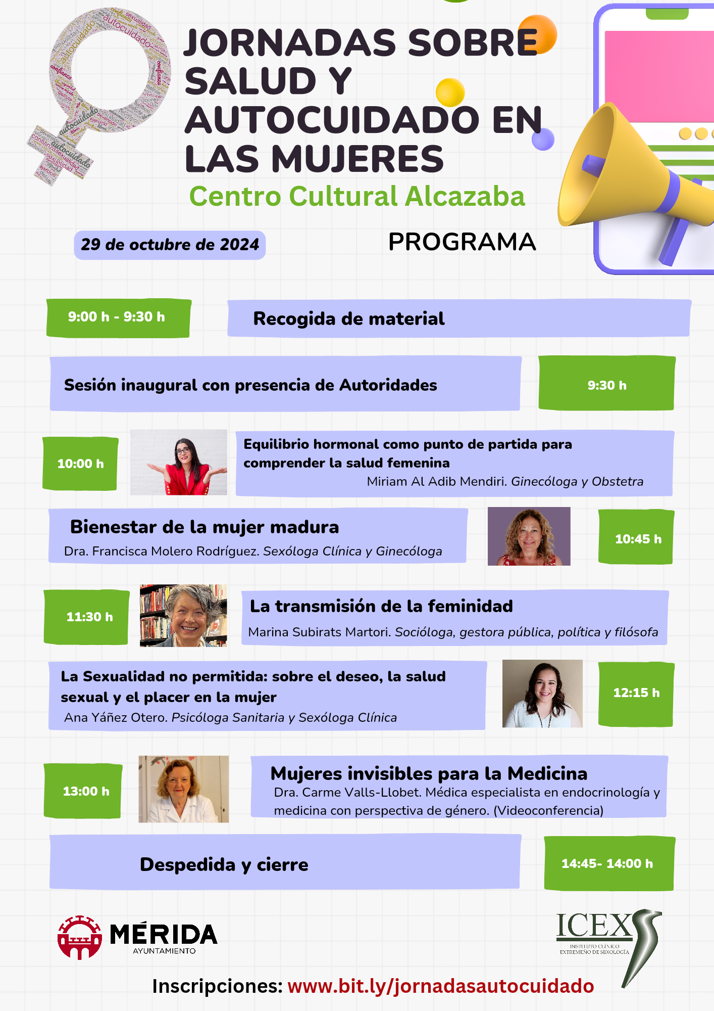 El Centro Cultural Alcazaba acoge el próximo 29 de octubre las Jornadas sobre Salud y Autocuidado de las Mujeres El Centro Cultural Alcazaba acoge el próximo 29 de octubre las Jornadas sobre Salud y Autocuidado de las Mujeres