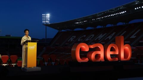 La presidenta de CAEB, Carmen Planas, en la Gala del Empresario 2024