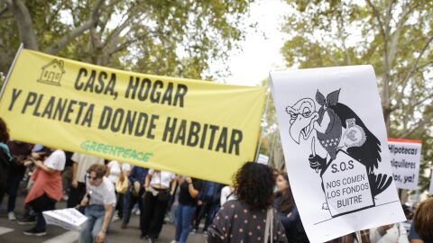 Imagen de la manifestaci&oacute;n a favor del derecho a la vivienda en Madrid