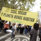 Imagen de la manifestación a favor del derecho a la vivienda en Madrid